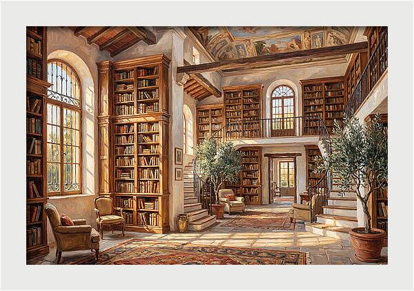 Mediterranean Library Interior
