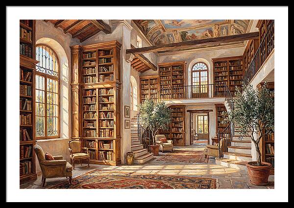 Mediterranean Library Interior