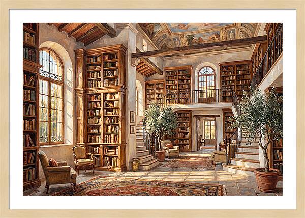 Mediterranean Library Interior