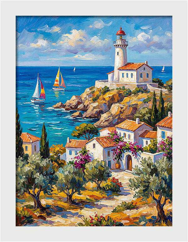Mediterranean Lighthouse Serenity