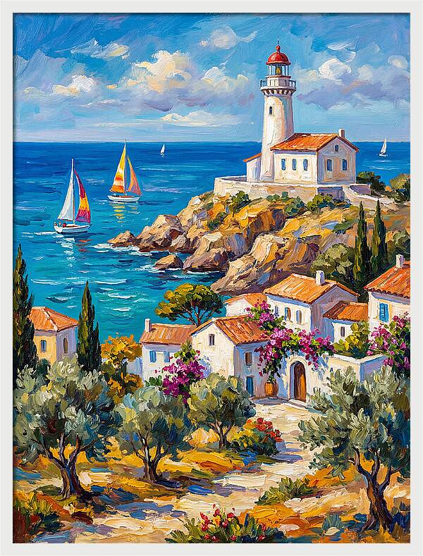 Mediterranean Lighthouse Serenity