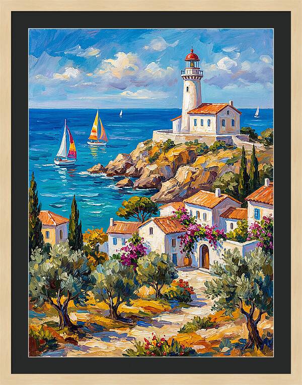 Mediterranean Lighthouse Serenity