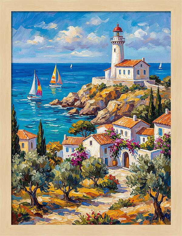 Mediterranean Lighthouse Serenity