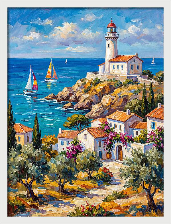 Mediterranean Lighthouse Serenity