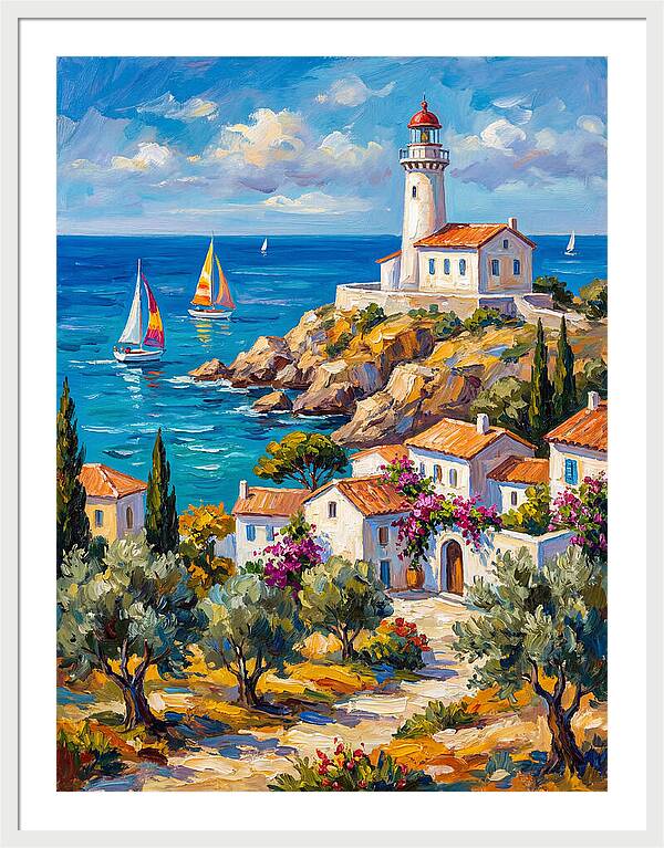 Mediterranean Lighthouse Serenity
