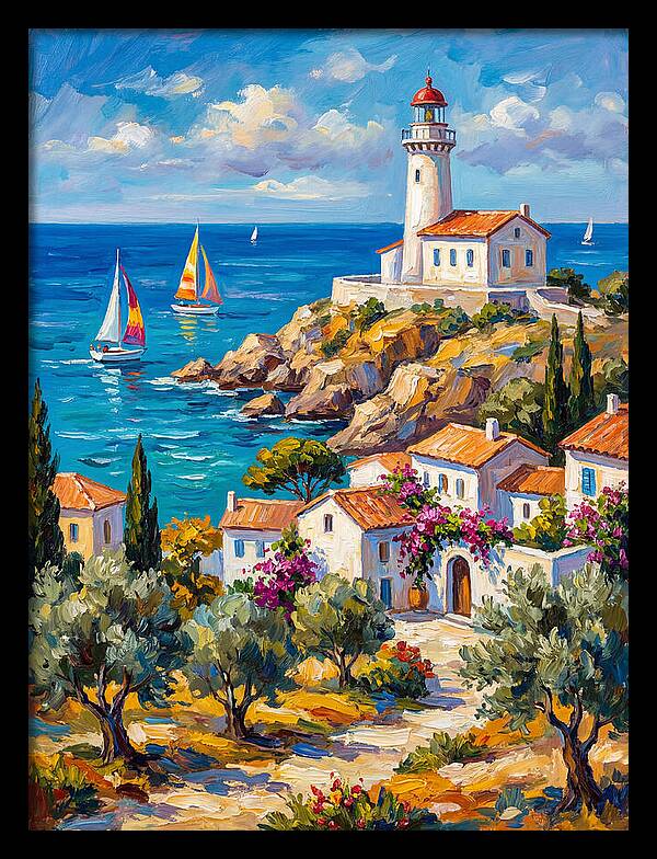 Mediterranean Lighthouse Serenity
