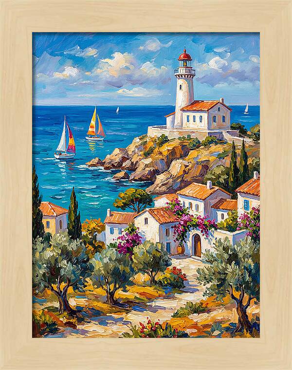 Mediterranean Lighthouse Serenity