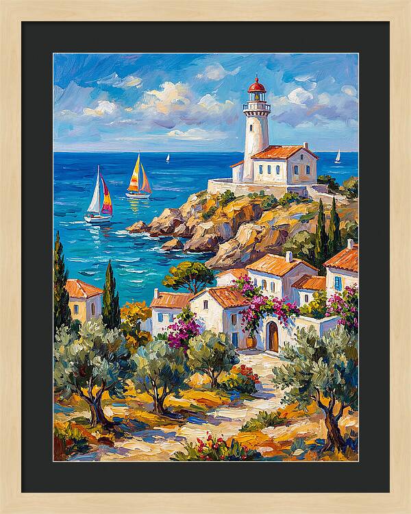 Mediterranean Lighthouse Serenity