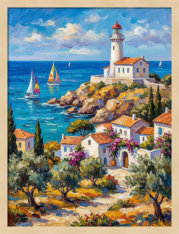Mediterranean Lighthouse Serenity