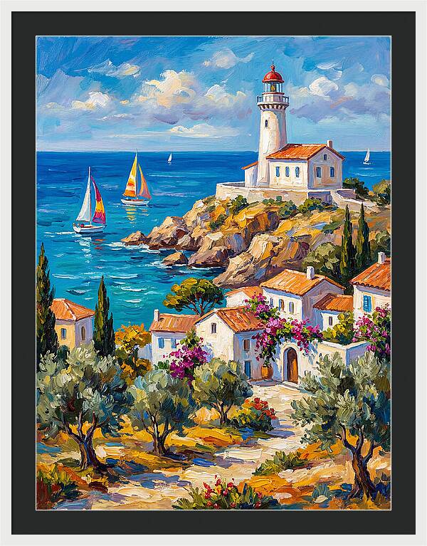 Mediterranean Lighthouse Serenity