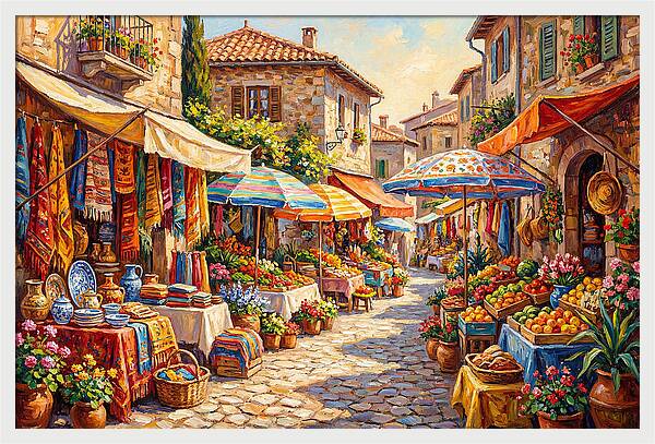 Mediterranean Market Scene