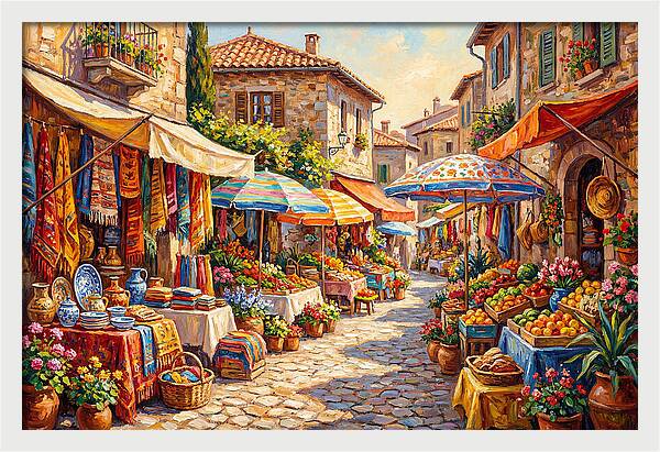 Mediterranean Market Scene