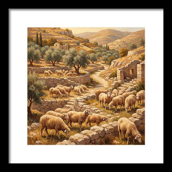 Mediterranean Merino Sheep Grazing