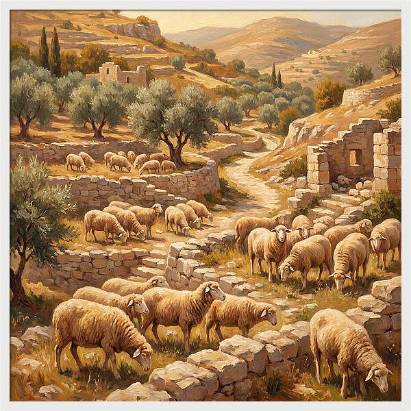 Mediterranean Merino Sheep Grazing
