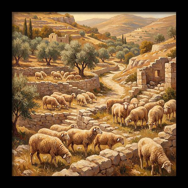 Mediterranean Merino Sheep Grazing