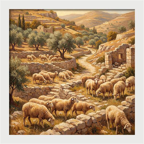 Mediterranean Merino Sheep Grazing