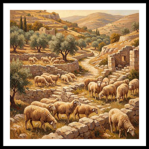Mediterranean Merino Sheep Grazing