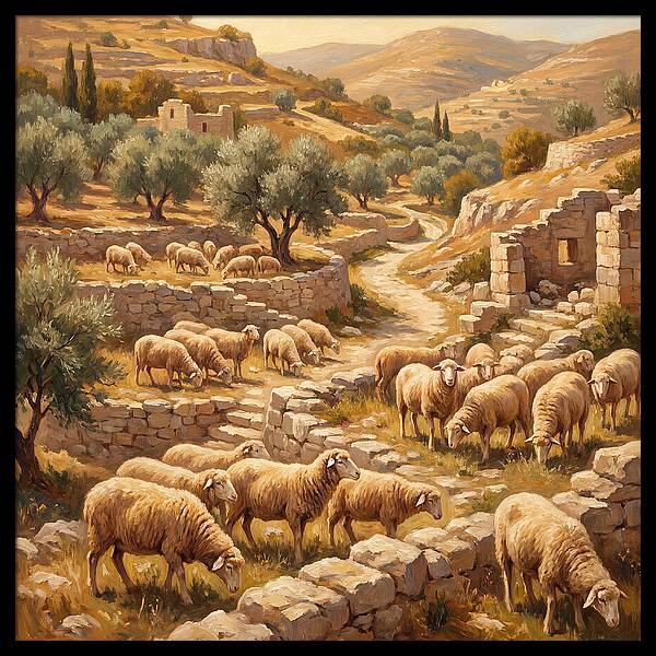 Mediterranean Merino Sheep Grazing