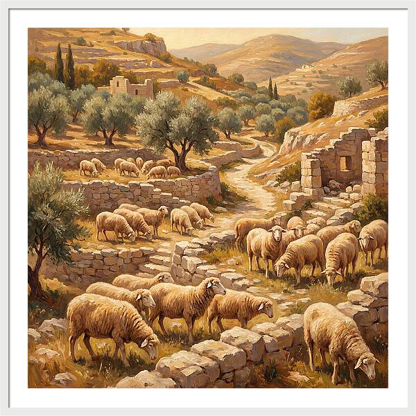 Mediterranean Merino Sheep Grazing