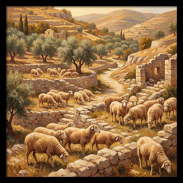 Mediterranean Merino Sheep Grazing