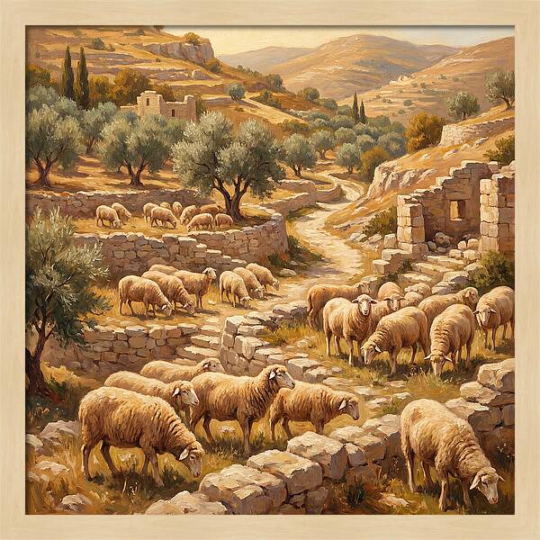 Mediterranean Merino Sheep Grazing