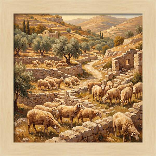 Mediterranean Merino Sheep Grazing