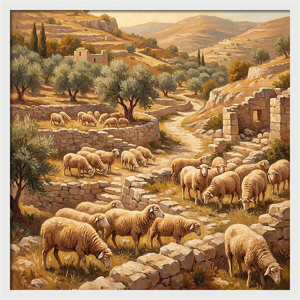 Mediterranean Merino Sheep Grazing