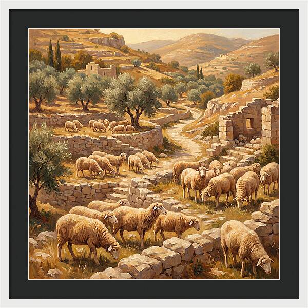 Mediterranean Merino Sheep Grazing