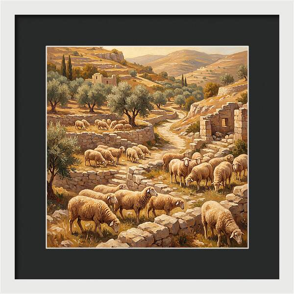 Mediterranean Merino Sheep Grazing