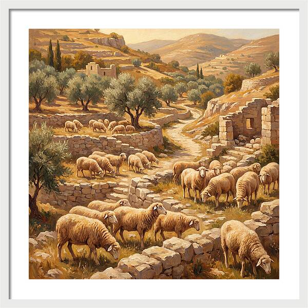 Mediterranean Merino Sheep Grazing