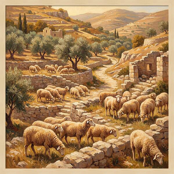 Mediterranean Merino Sheep Grazing