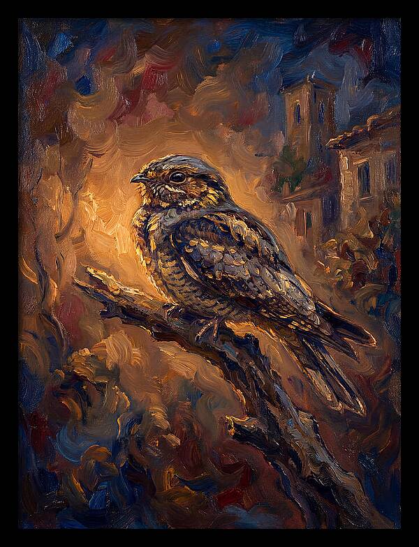 Mediterranean Nightjar Perched