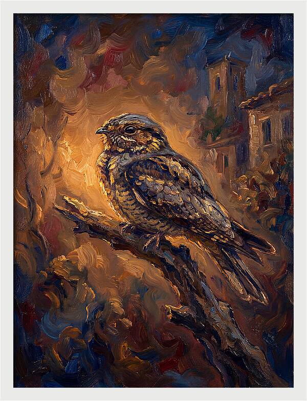 Mediterranean Nightjar Perched