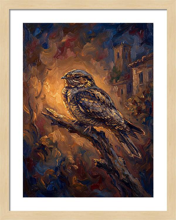 Mediterranean Nightjar Perched