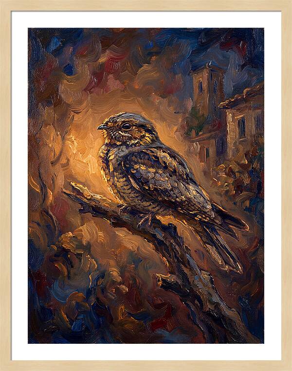 Mediterranean Nightjar Perched