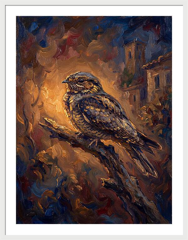 Mediterranean Nightjar Perched