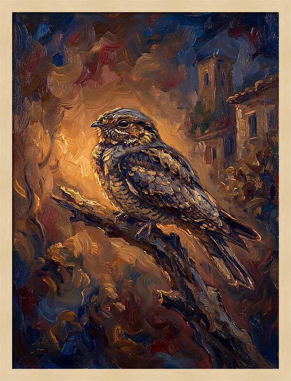 Mediterranean Nightjar Perched