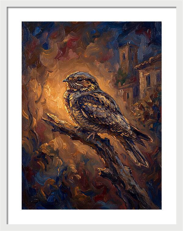 Mediterranean Nightjar Perched