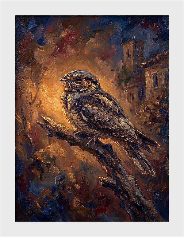 Mediterranean Nightjar Perched
