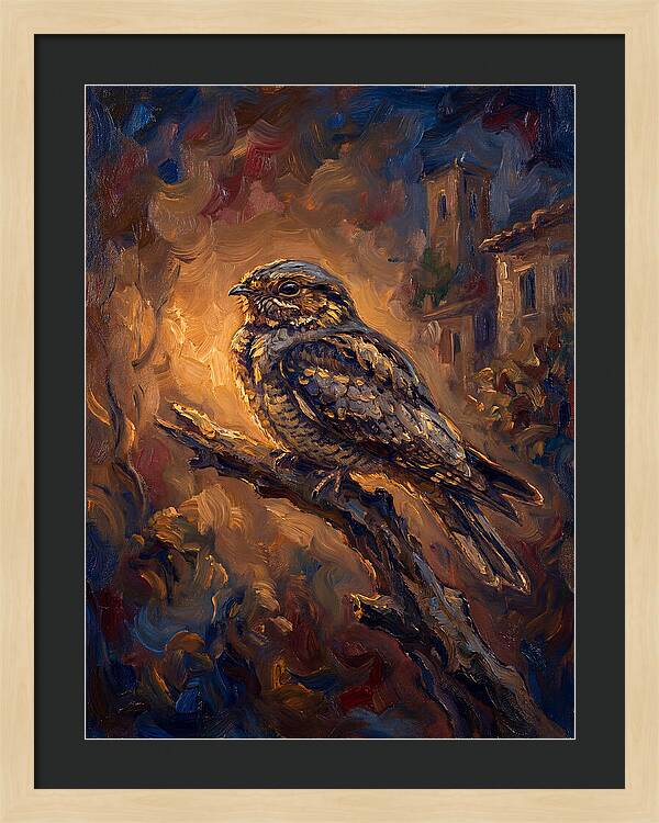Mediterranean Nightjar Perched