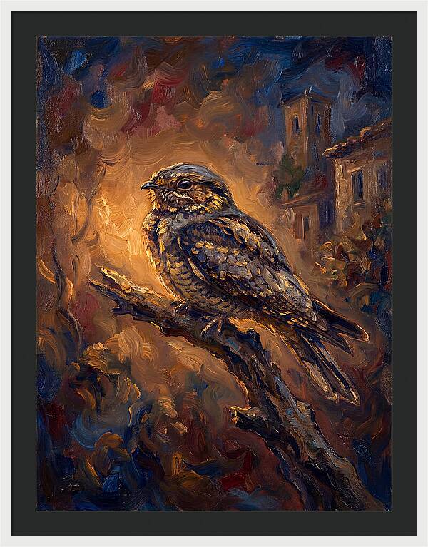 Mediterranean Nightjar Perched