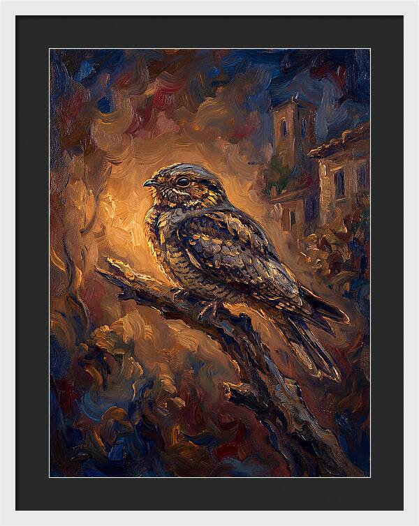 Mediterranean Nightjar Perched