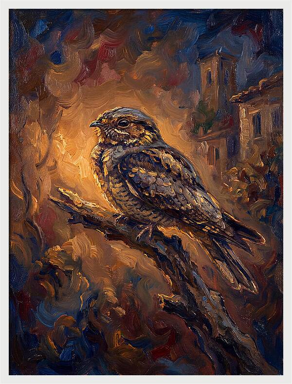Mediterranean Nightjar Perched