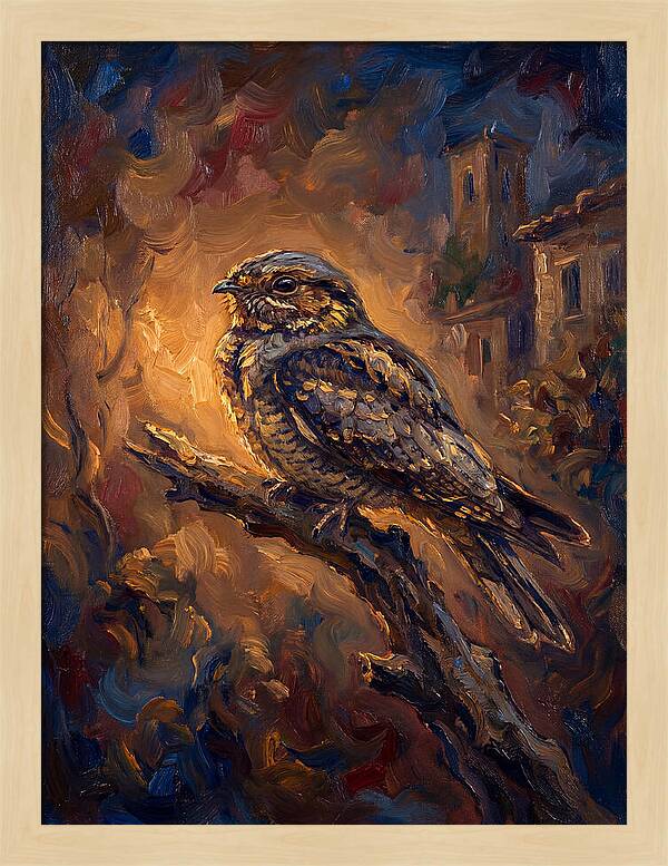 Mediterranean Nightjar Perched