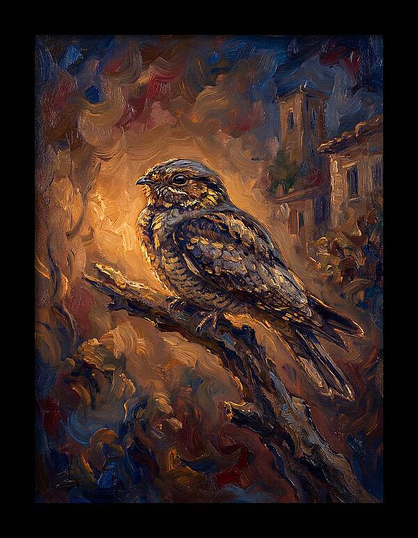 Mediterranean Nightjar Perched