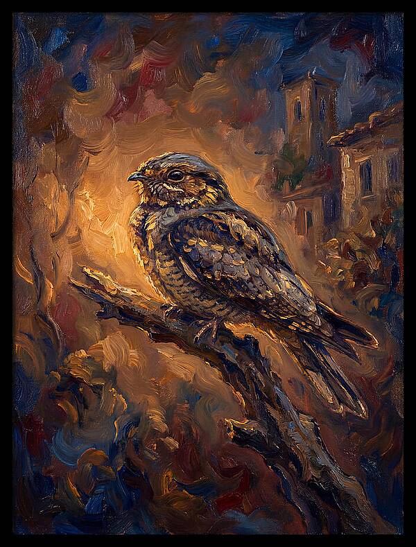 Mediterranean Nightjar Perched