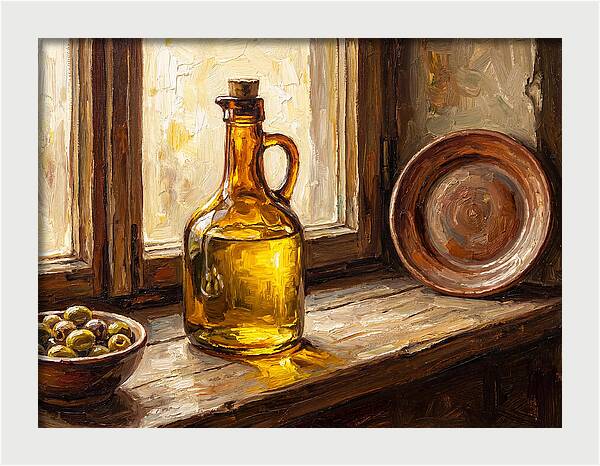 Mediterranean Olive Oil Still Life