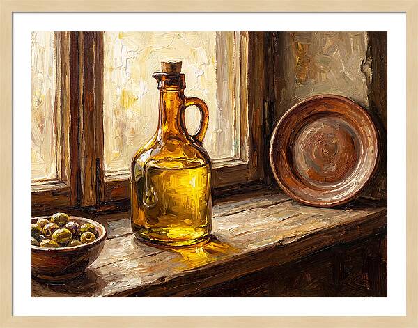 Mediterranean Olive Oil Still Life