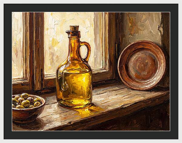 Mediterranean Olive Oil Still Life
