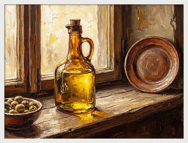 Mediterranean Olive Oil Still Life